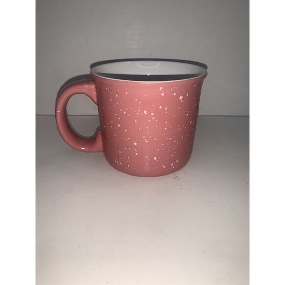 BASS PRO SHOPS Pink Ceramic Speckled 16oz. Coffee Mug Soup Cup Heavy Ceramic - Picture 3 of 5